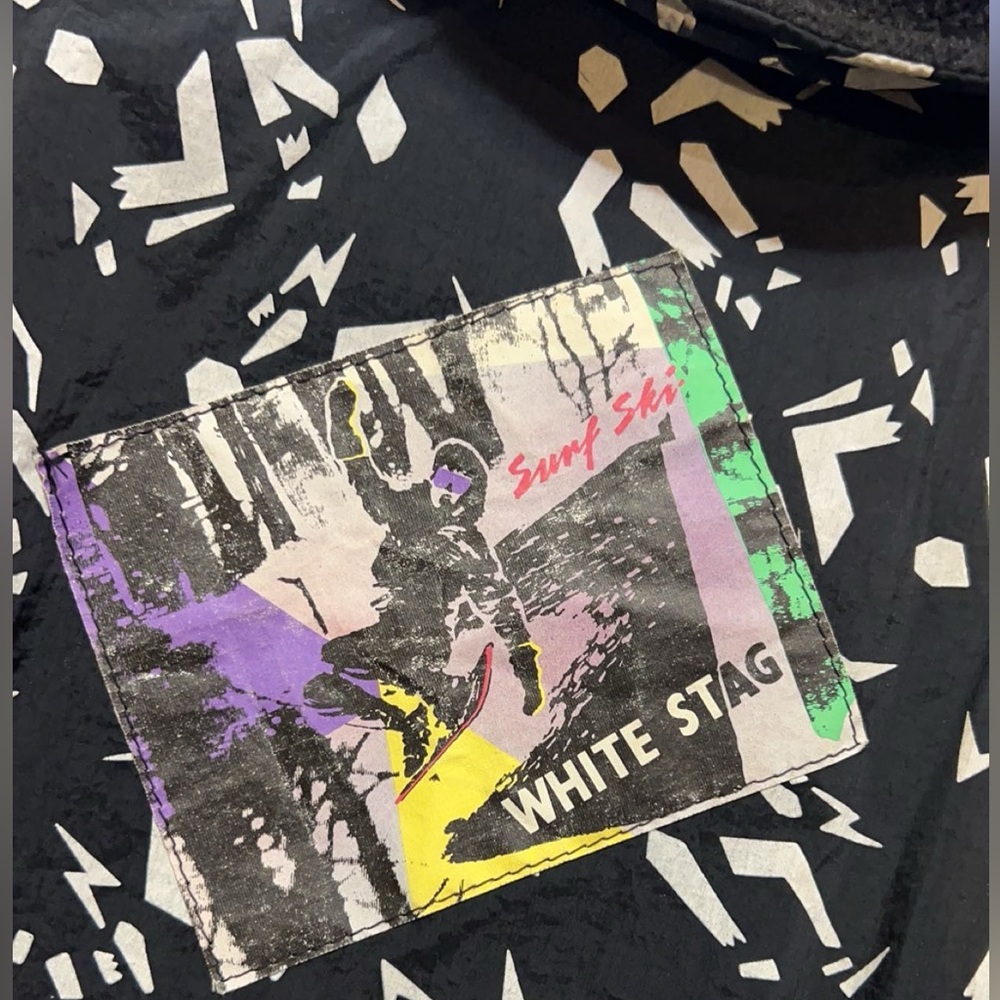Vintage Black and White Stag Ski Jacket